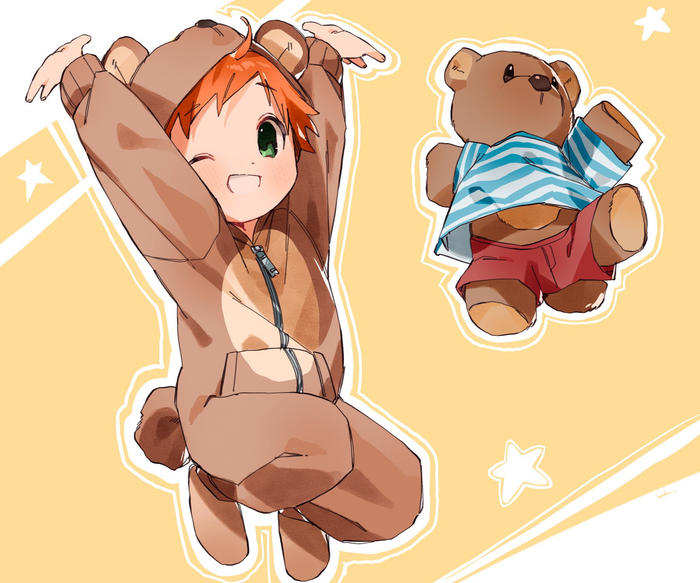 A… bear and his boy?插画图片壁纸